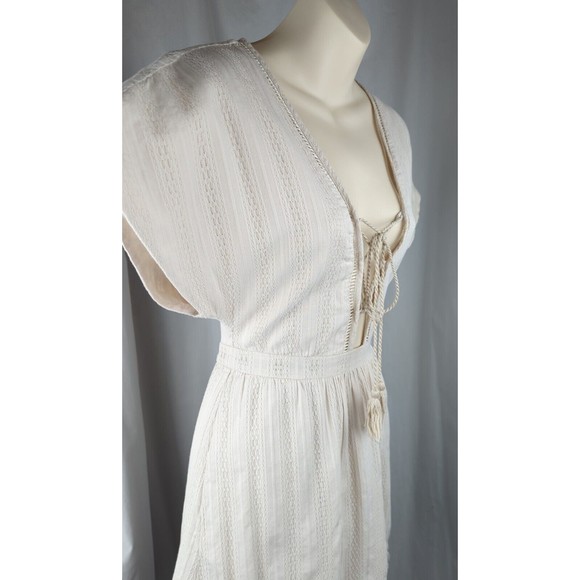 Ale by Alessandra Bruna Mini Dress Beige Boho Pom Pom Tassel Beach Revolve XS - Picture 3 of 6